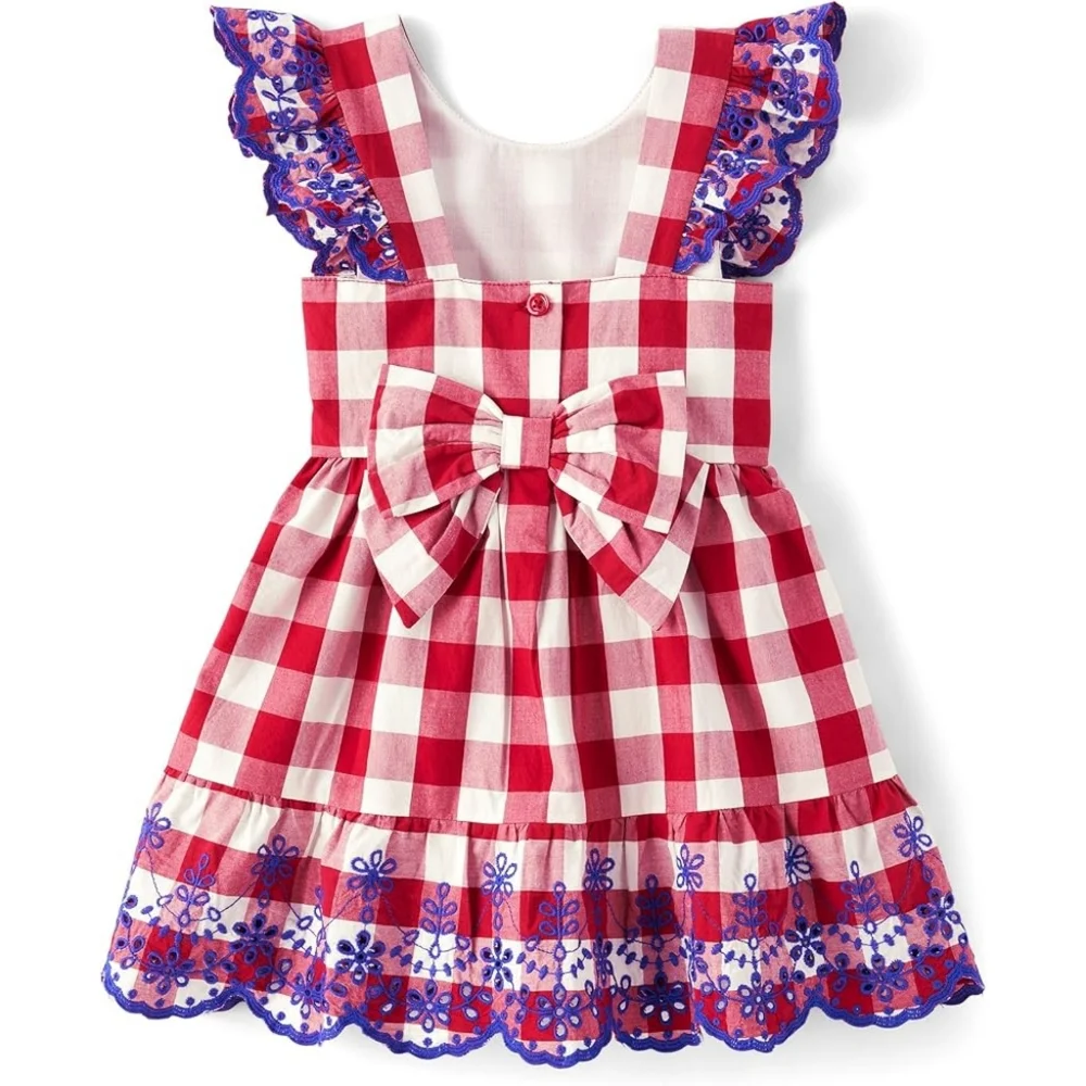 Gymboree Girls American Cutie Red, White & Blue Plaid Cotton Dress Size 12 NEW